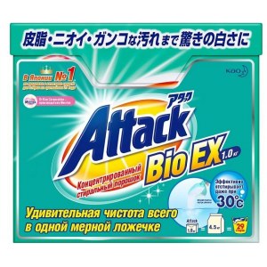 KAO Attack Bio EX Концентрированный стиральный порошок, 900 гр