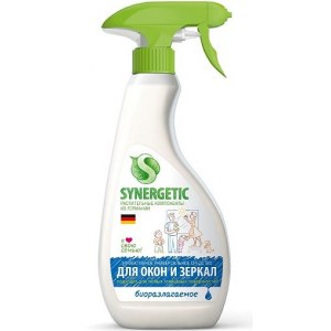 Synergetic Биоразлагаемое средство для мытья стекол, зеркал и бытовой техники, 0,5 л