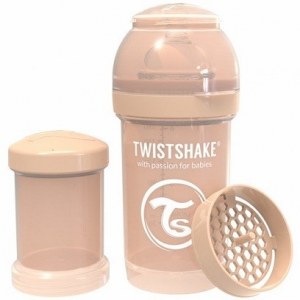 Twistshake Бутылочка антиколиковая Pastel Beige, 180 мл