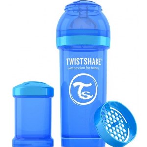 Twistshake Neon Бутылочка антиколиковая Синяя печенька, 260 мл