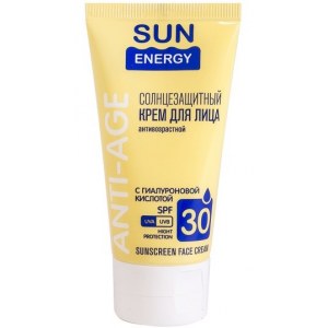 Sun Energy Крем для лица солнцезащитный с гиалуроновой кислотой SPF 30, 50 мл