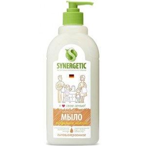 Synergetic Жидкое мыло для мытья рук и тела "Миндальное молочко", 0,5 л