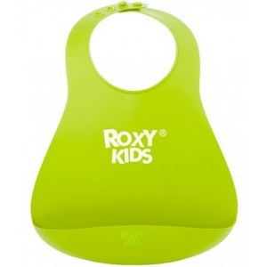 Roxy Kids Мягкий нагрудник с карманом для крошек, зеленый