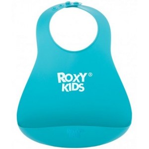 Roxy Kids Мягкий нагрудник с карманом для крошек, голубой    