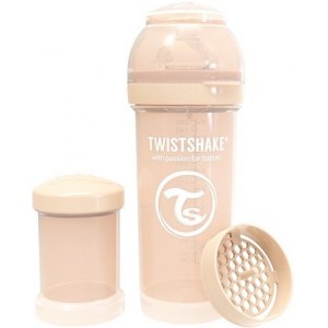 Twistshake Бутылочка антиколиковая Pastel Beige, 260 мл