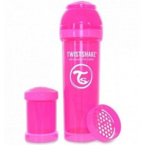 Twistshake Бутылочка антиколиковая Розовая обезьянка, 330 мл