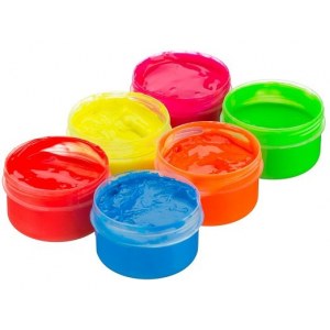 Roxy Kids Флуоресцентные пальчиковые краски, 6 цветов по 60 мл