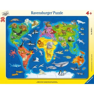 Ravensburger Пазл "Карта мира с животными" 30 шт