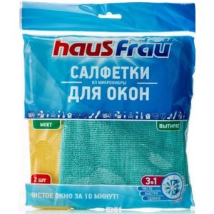 Haus Frau салфетки для мытья окон микрофибра, 2 шт